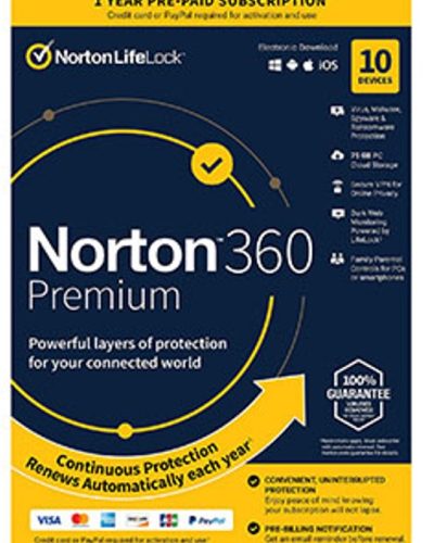 NORTON 360 PREMIUM FOR 10 DEVICES